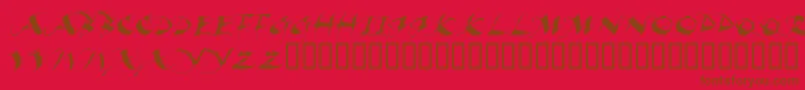Fonte BEAUI    – fontes marrons em um fundo vermelho