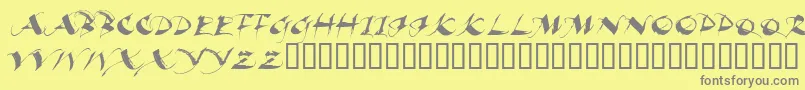 BEAUI   -Schriftart – Graue Schriften auf gelbem Hintergrund
