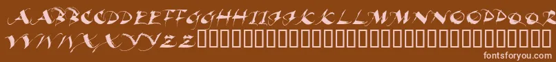 BEAUI   -Schriftart – Rosa Schriften auf braunem Hintergrund
