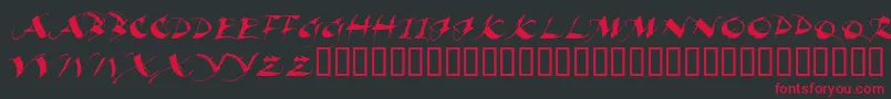 フォントBEAUI    – 黒い背景に赤い文字