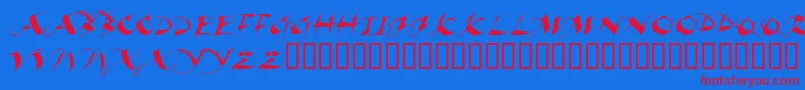 フォントBEAUI    – 赤い文字の青い背景