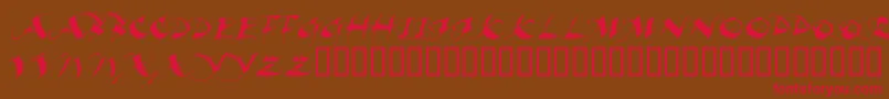フォントBEAUI    – 赤い文字が茶色の背景にあります。