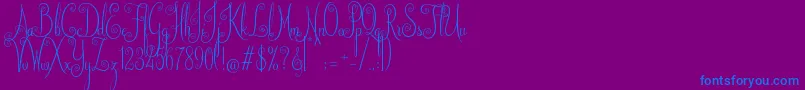 フォントBeautiful Friends – 紫色の背景に青い文字