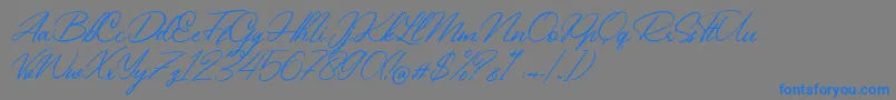 Beautiful Heart-Schriftart – Blaue Schriften auf grauem Hintergrund