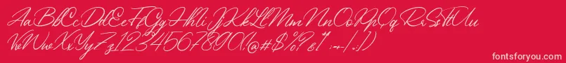 Beautiful Heart Font – Pink Fonts on Red Background