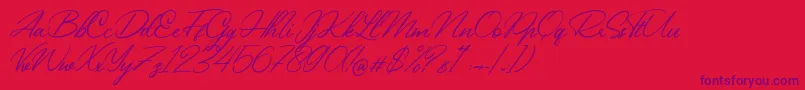 Beautiful Heart Font – Purple Fonts on Red Background