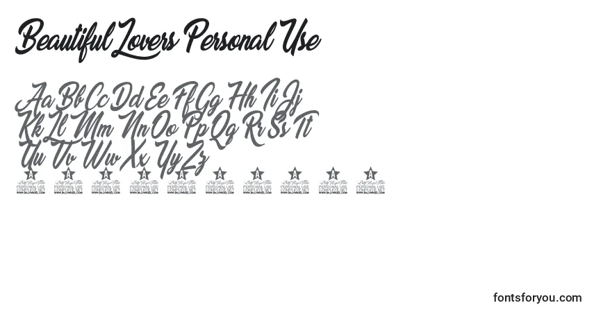 Beautiful Lovers Personal Use-fontti – aakkoset, numerot, erikoismerkit