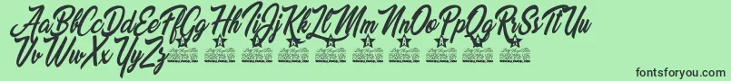 Fonte Beautiful Lovers Personal Use – fontes pretas em um fundo verde