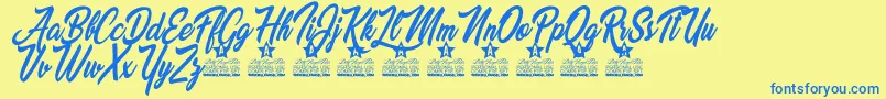Beautiful Lovers Personal Use Font – Blue Fonts on Yellow Background