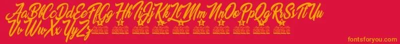 Beautiful Lovers Personal Use Font – Orange Fonts on Red Background