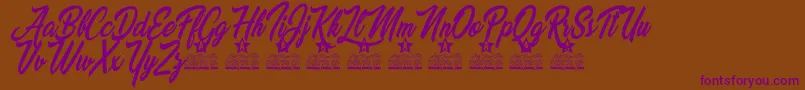 Beautiful Lovers Personal Use Font – Purple Fonts on Brown Background