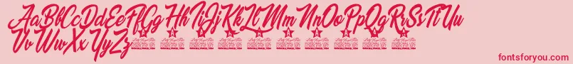 Beautiful Lovers Personal Use Font – Red Fonts on Pink Background