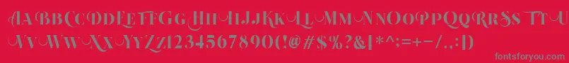 Beautiful Roses Regular Font – Gray Fonts on Red Background