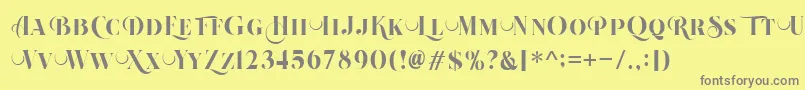 Beautiful Roses Regular Font – Gray Fonts on Yellow Background