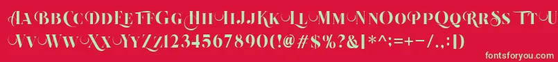 Beautiful Roses Regular Font – Green Fonts on Red Background