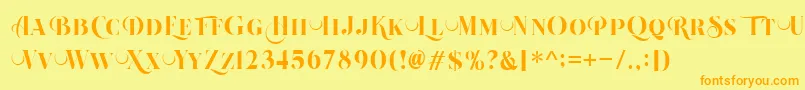 Beautiful Roses Regular Font – Orange Fonts on Yellow Background