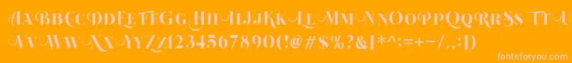 Beautiful Roses Regular Font – Pink Fonts on Orange Background