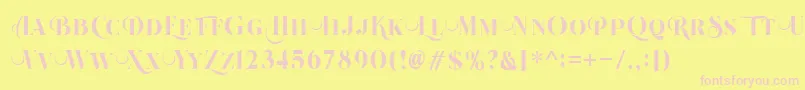 Beautiful Roses Regular Font – Pink Fonts on Yellow Background