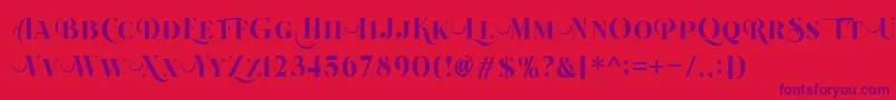 Beautiful Roses Regular Font – Purple Fonts on Red Background