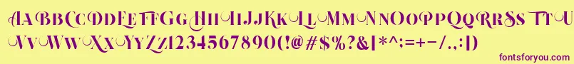 Beautiful Roses Regular Font – Purple Fonts on Yellow Background
