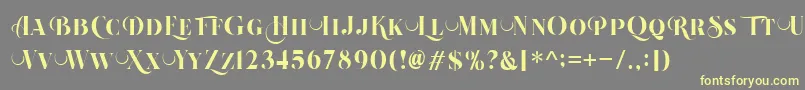 Beautiful Roses Regular Font – Yellow Fonts on Gray Background