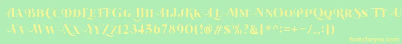 Beautiful Roses Regular Font – Yellow Fonts on Green Background