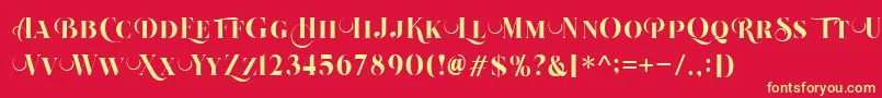Beautiful Roses Regular Font – Yellow Fonts on Red Background