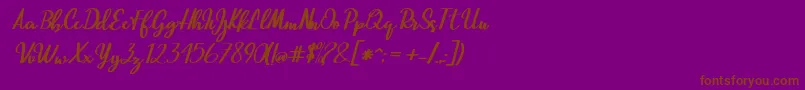 Czcionka Beautiful Script – brązowe czcionki na fioletowym tle