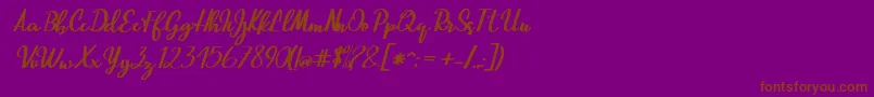 Fonte Beautiful Script – fontes marrons em um fundo roxo