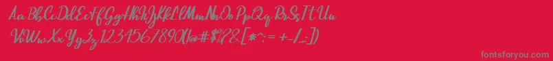 フォントBeautiful Script – 赤い背景に灰色の文字