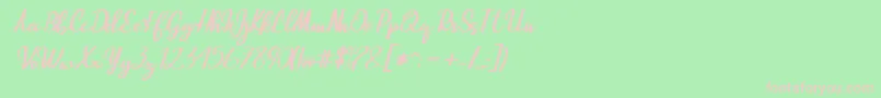 Шрифт Beautiful Script – розовые шрифты на зелёном фоне