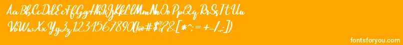 Fonte Beautiful Script – fontes brancas em um fundo laranja