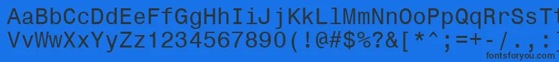 Monospace821Win95bt-fontti – mustat fontit sinisellä taustalla