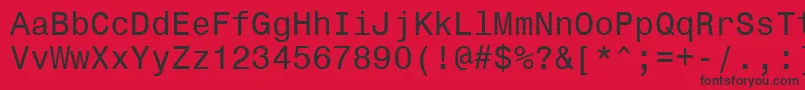 フォントMonospace821Win95bt – 赤い背景に黒い文字