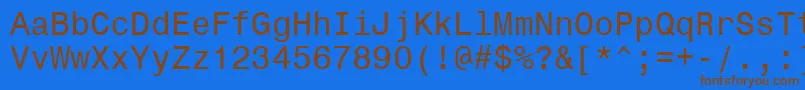 Monospace821Win95bt Font – Brown Fonts on Blue Background