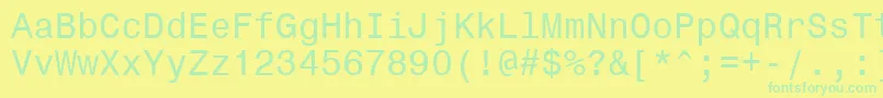 Monospace821Win95bt Font – Green Fonts on Yellow Background