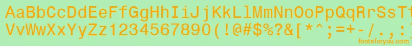 Monospace821Win95bt Font – Orange Fonts on Green Background