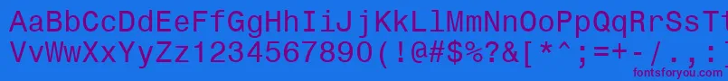 Monospace821Win95bt Font – Purple Fonts on Blue Background