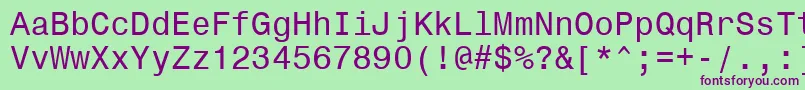 Шрифт Monospace821Win95bt – фиолетовые шрифты на зелёном фоне