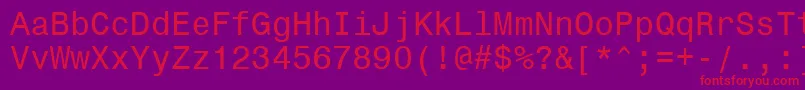Monospace821Win95bt Font – Red Fonts on Purple Background