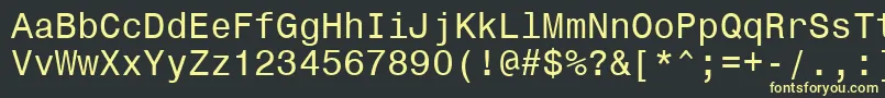 Monospace821Win95bt Font – Yellow Fonts on Black Background