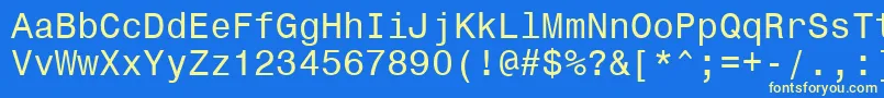 Czcionka Monospace821Win95bt – żółte czcionki na niebieskim tle