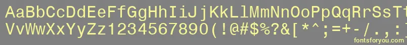 Czcionka Monospace821Win95bt – żółte czcionki na szarym tle