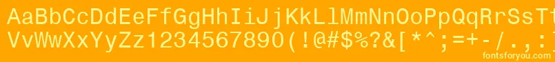 Шрифт Monospace821Win95bt – жёлтые шрифты на оранжевом фоне
