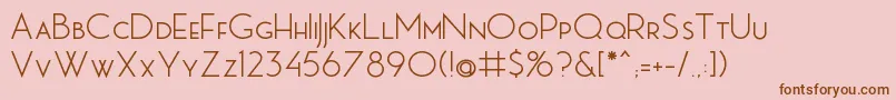 Fonte MbPictureHouseOne – fontes marrons em um fundo rosa