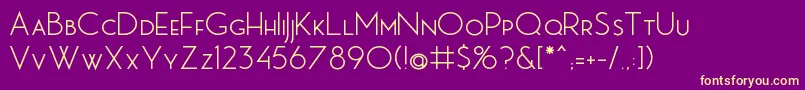 Fonte MbPictureHouseOne – fontes amarelas em um fundo roxo