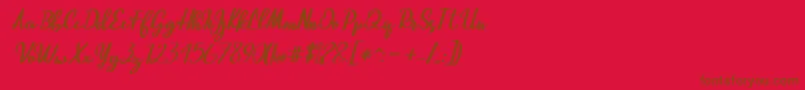 Beautiful Script Font – Brown Fonts on Red Background