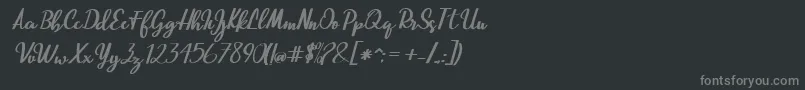 Шрифт Beautiful Script – серые шрифты на чёрном фоне