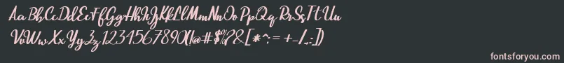 Czcionka Beautiful Script – różowe czcionki na czarnym tle