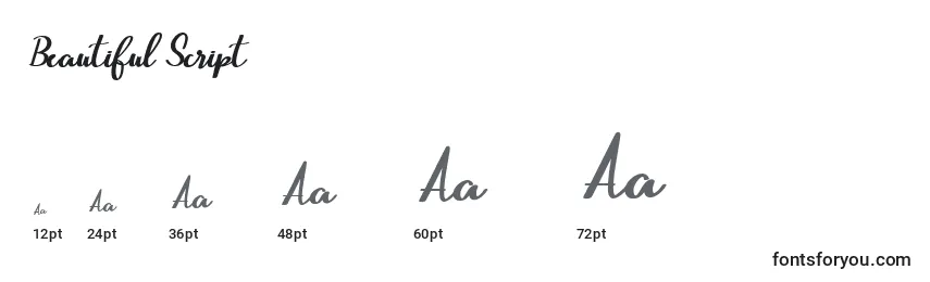 Beautiful Script (120900) font sizes
